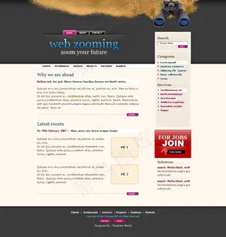 望远镜网页psd模板