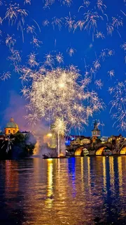 烟花夜景高清摄影图片