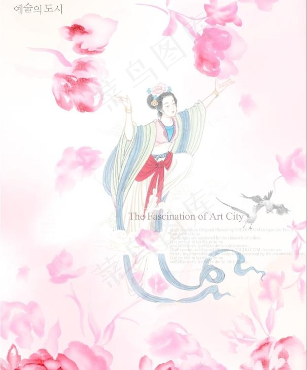 古代美女图psd分层文件 很漂亮的...psd模版下载