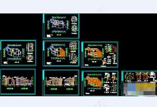 唐式别墅全套cad设计施工图