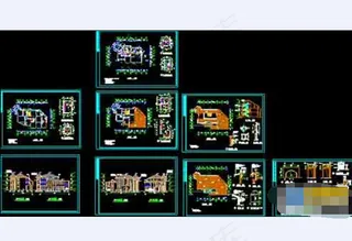 唐式别墅全套cad设计施工图