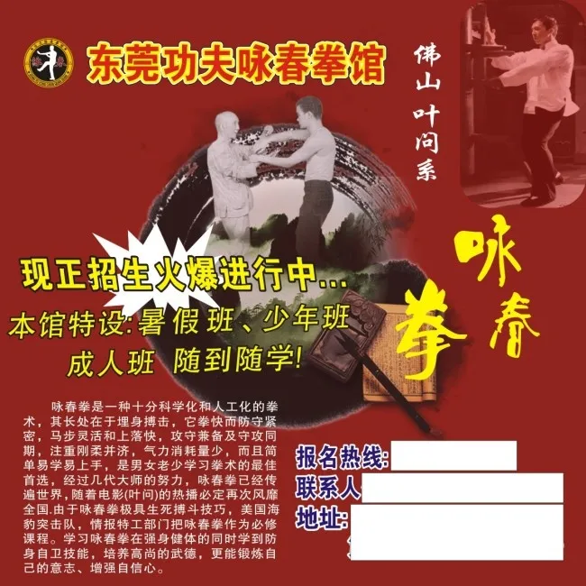 咏春拳cdr矢量模版下载