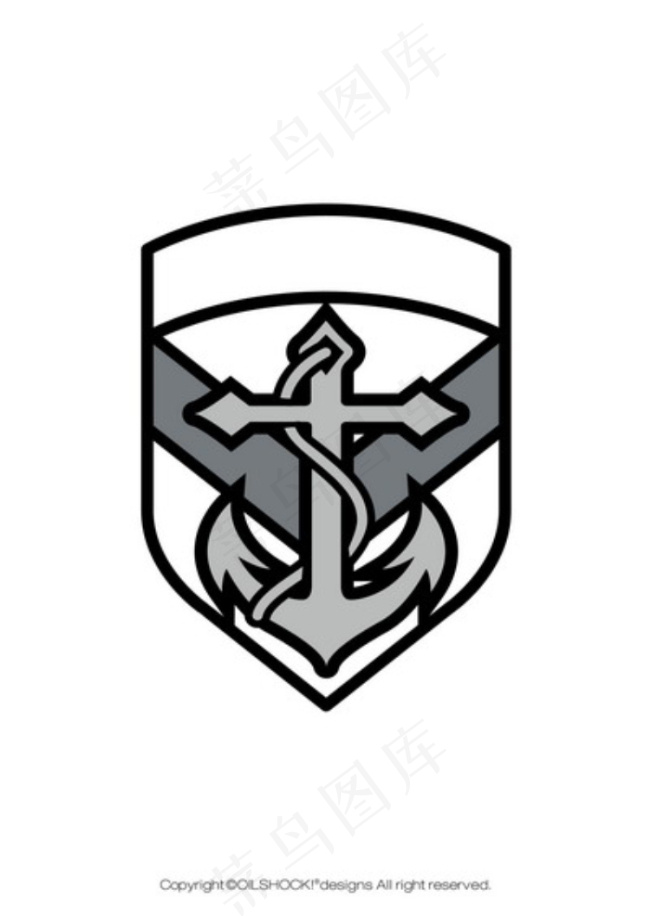 精美锚矢量徽章