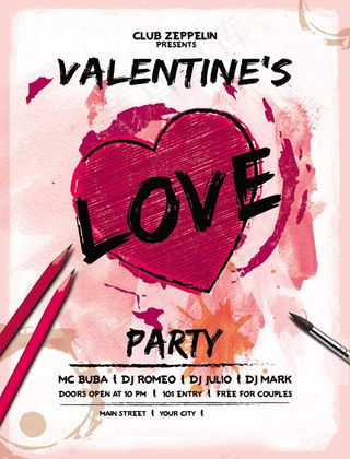 情人节时尚化妆品宣传海报