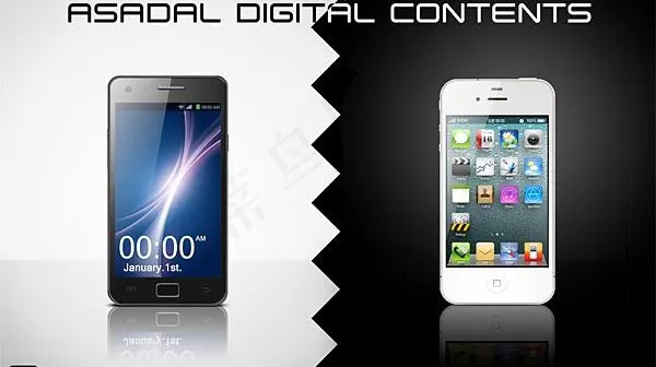 两款智能手机psd分层