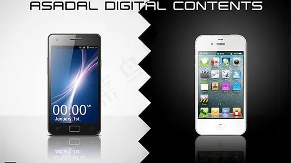 两款智能手机psd分层