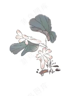 彩色水墨画素材