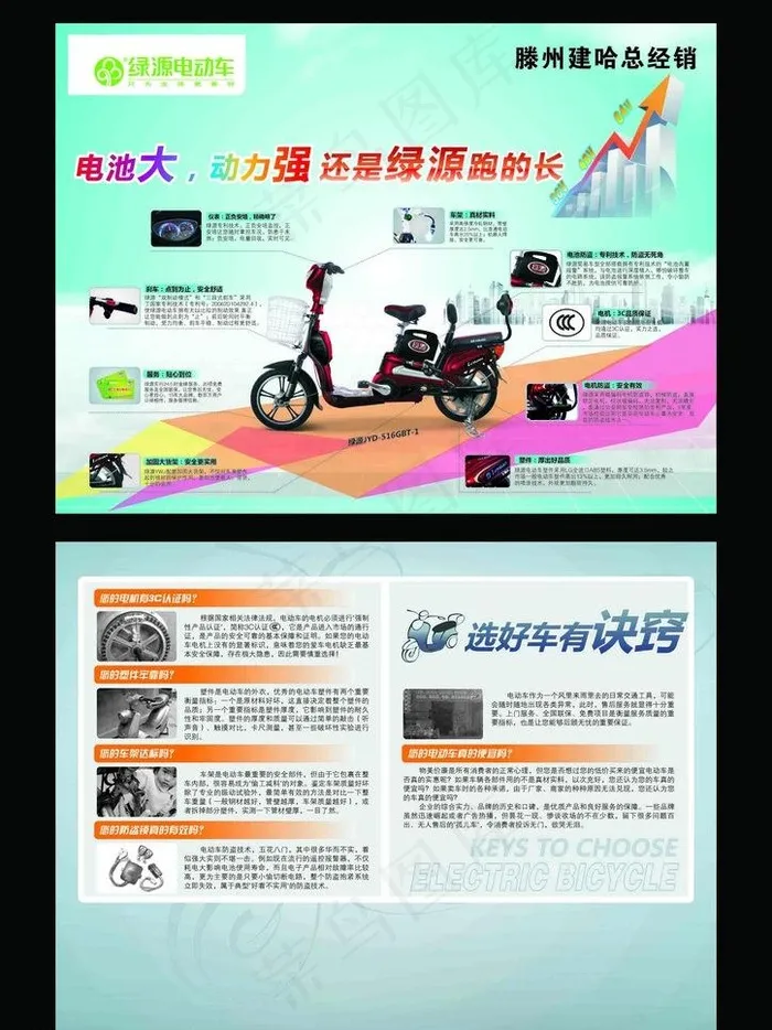 绿源电动车dm单页图片cdr矢量模版下载