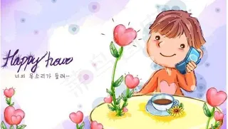 韩国快乐儿童矢量插画31