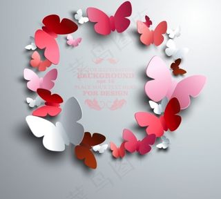 剪纸蝴蝶矢量设计素材4