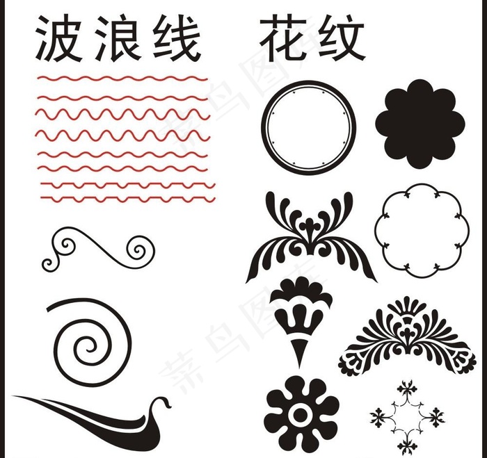 花纹波浪线图片cdr矢量模版下载