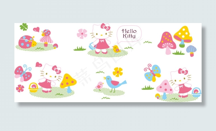 卡通hello kitty插画矢量...eps,ai矢量模版下载