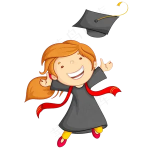 毕业季卡通博士人物博士帽毕业典礼毕...