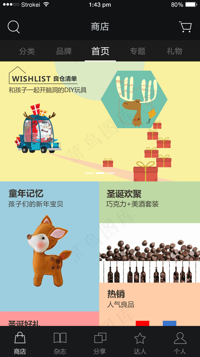app首页商店iPhone6尺寸psd模版下载