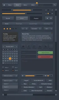 质感黑黄网页UI包