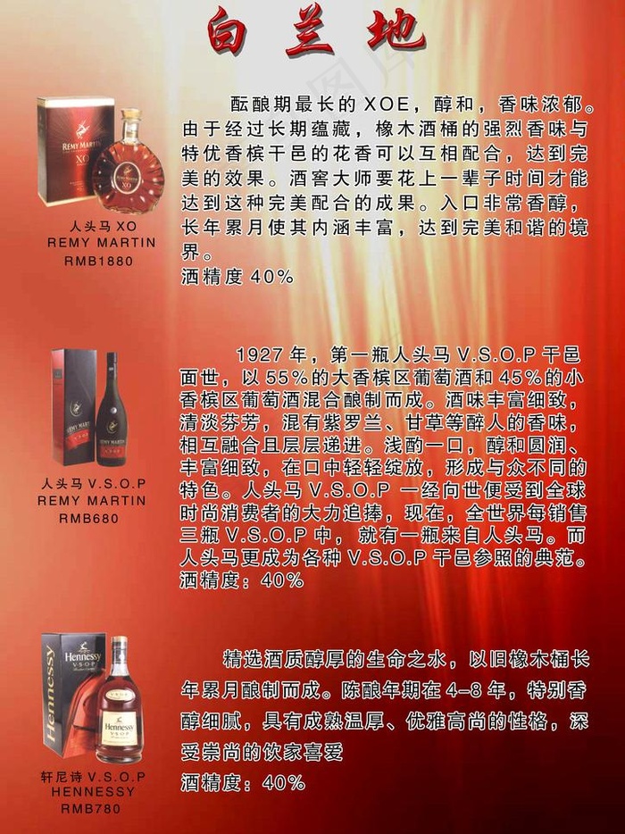 洋酒 西餐 酒水 白酒 红酒 张裕...psd模版下载