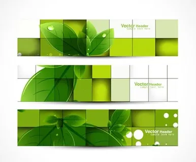 绿叶创意banner矢量素材