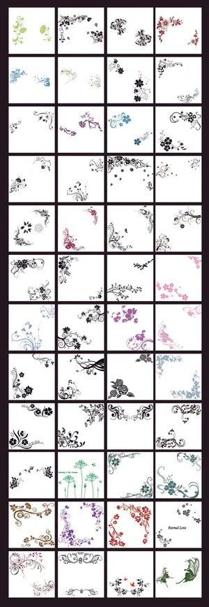 对角花边角边装饰AI矢量素材