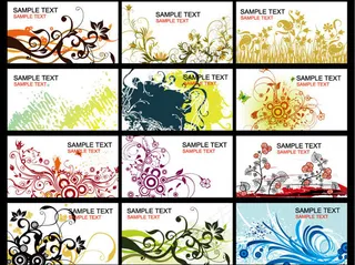 花纹名片卡片设计矢量素材