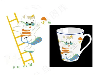 卡通猫卡通印花卡通烫画图案