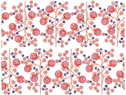 小的花和树线手绘背景矢量