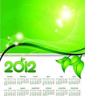 绿色2012日历图片 绿色2012日历图片