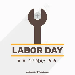 用一个平面扳手的劳动节背景