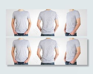 灰色男式T恤