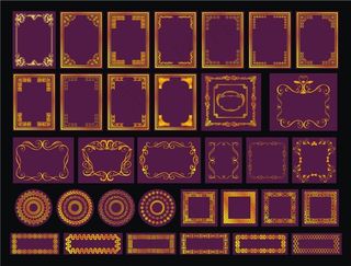 金色花边华丽边框cdr矢量图