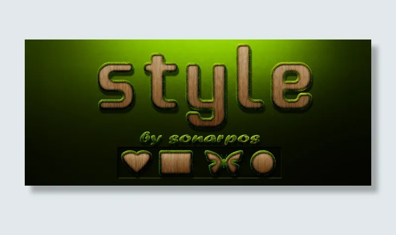 木纹绿草ps样式图片