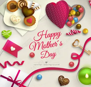 母亲节糖果贺卡矢量素材