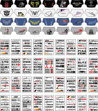 汽车车贴套图矢量图可雕刻花纹