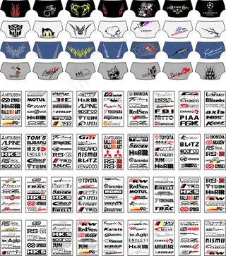 汽车车贴套图矢量图可雕刻花纹