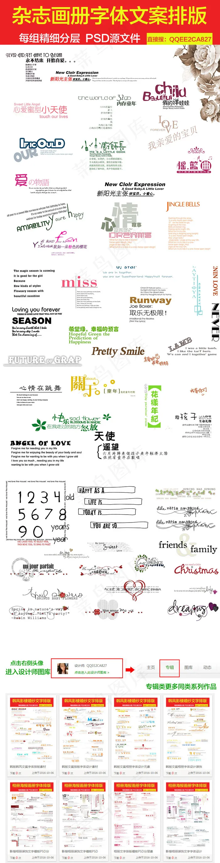 潮流杂志封面字体文案排版psd模版下载