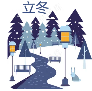 冬天下雪二十四节气之立冬免扣背景素...
