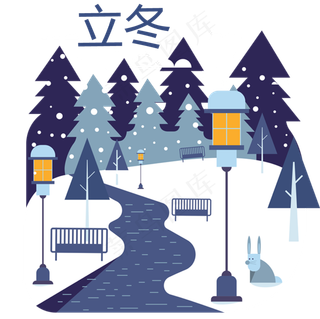 冬天下雪二十四节气之立冬免扣背景素...