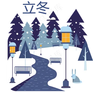 冬天下雪二十四节气之立冬免扣背景素...