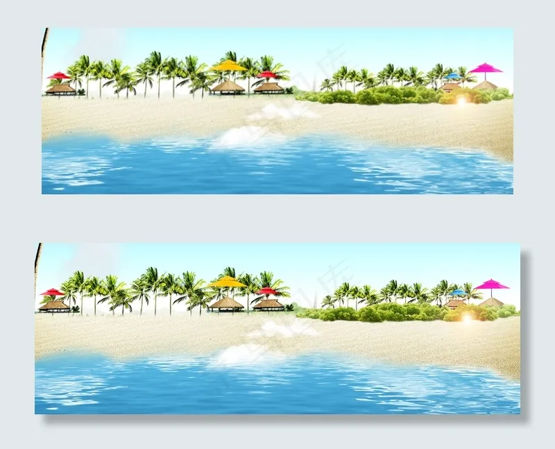 旅游海滩海景背景bannerpsd模版下载