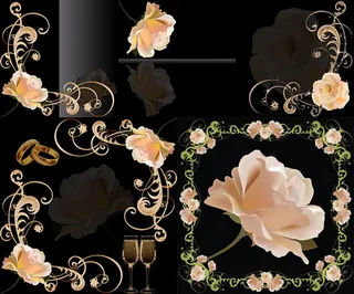 幽雅玫瑰花边背景