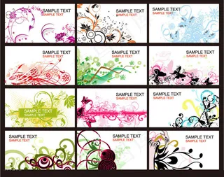 花纹装饰名片背景矢量素材