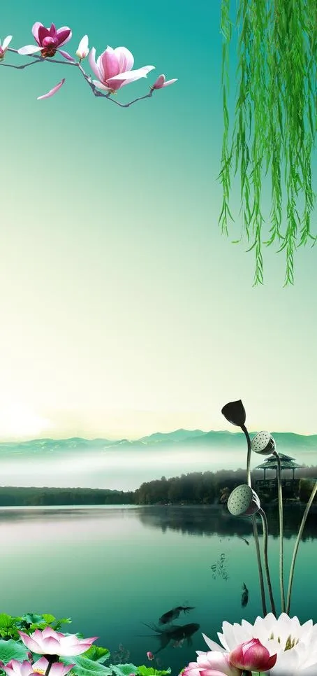 风景画图片(2362X4724(DPI:300))psd模版下载