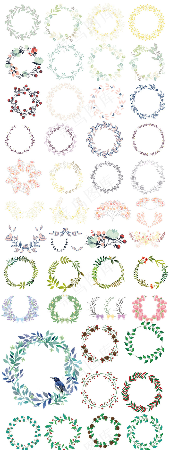 小清新花环矢量素材