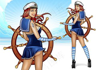 矢量动漫游戏女性角色