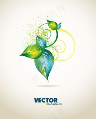 花纹绿叶背景素材图片