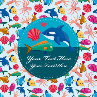 卡通海洋生物—矢量素材