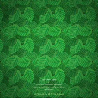 绿色叶子无缝背景矢量素材卡片