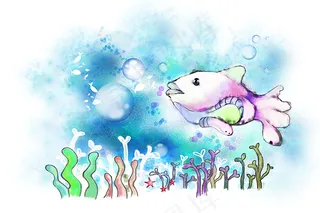 卡通背景素材PSD分层