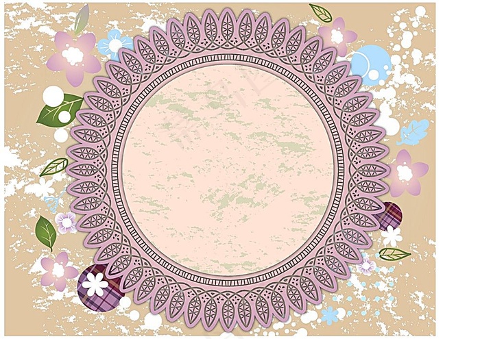 花卉植物花边背景素材