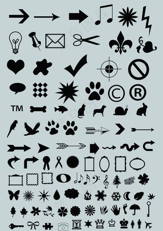 各个矢量集锦  箭头 音符 脚丫 爆炸贴