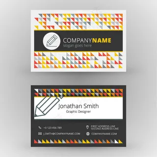 彩色三角形商务名片矢量素材